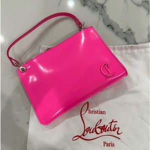 Christian Louboutin Mini Logo Leather Zip Pouch